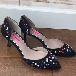 Final Price Betsy Johnson Rhinestone Pumps NWOT